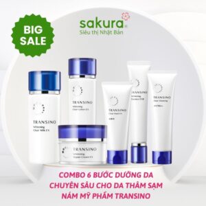 Combo 6 Bước Dưỡng Da Chuyên Sâu Cho Da Thâm Sạm Nám Mỹ Phẩm Transino Nhật Bản 5 dhc rung toc 1