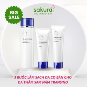 Combo 3 Bước Làm Sạch Da Cơ Bản Cho Da Thâm Sạm Nám Transino Skin Care ( Tẩy Trang- Rửa Mặt- Cấp Ẩm) 5 transino da 1